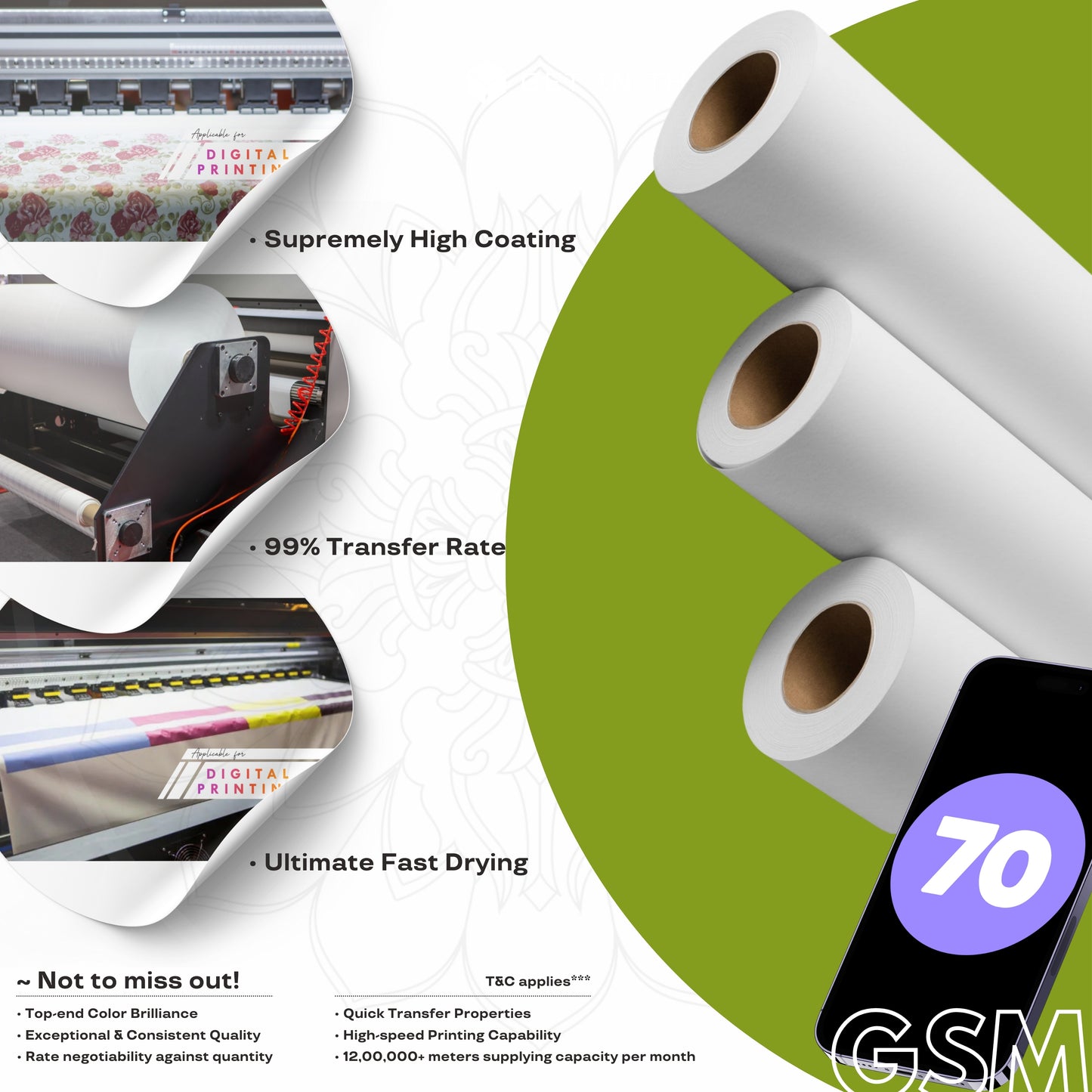 70 GSM Dye-sublimation Paper - VAJRA DIGITEX